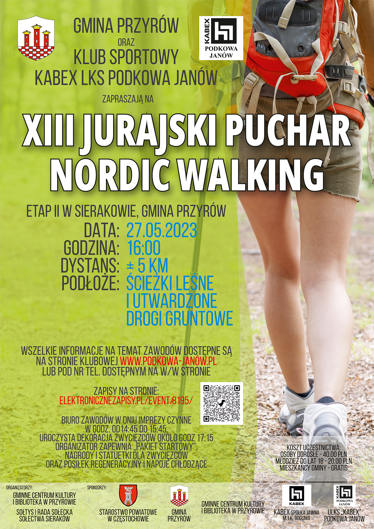 Plakat promujący XIII Jurajski Puchar Nordic Walking.